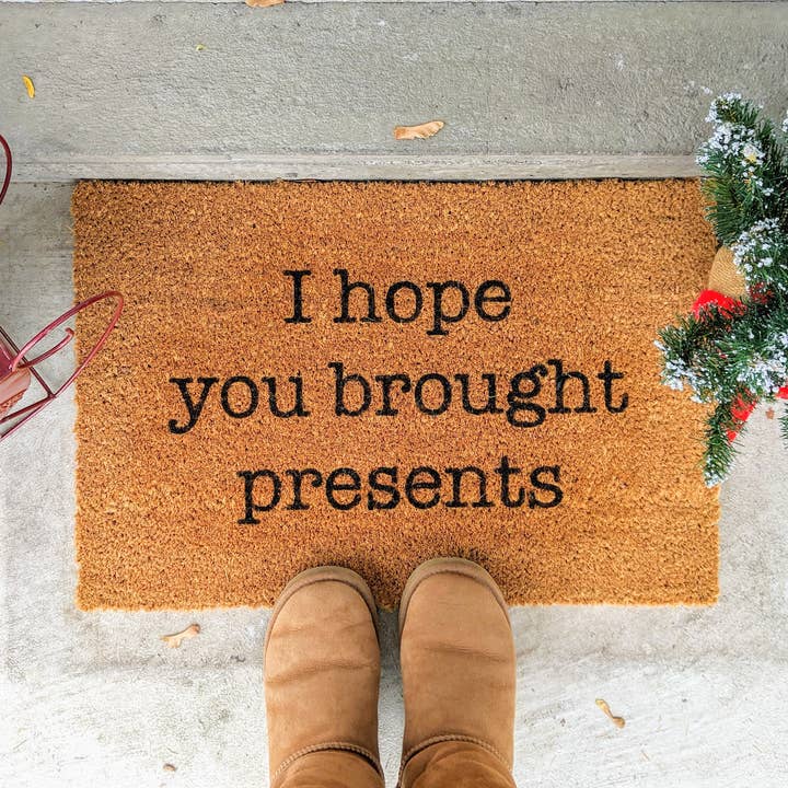 Aces and O's - Wholesale Door Mat - I Hope You Brought Presents Doormat0