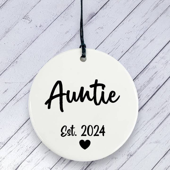 Graviditetsavslöjande gåva till moster - keramisk cirkel för wholesale av Dios Designs