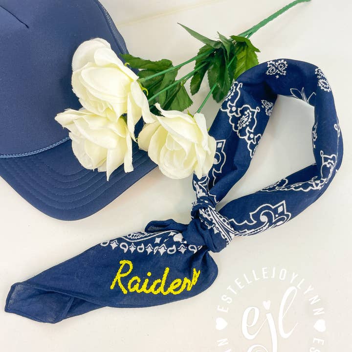 EstelleJoyLynn, LLC - Wholesale Bandana - Women's - CUSTOM School Spirit Embroidered Bandanas2