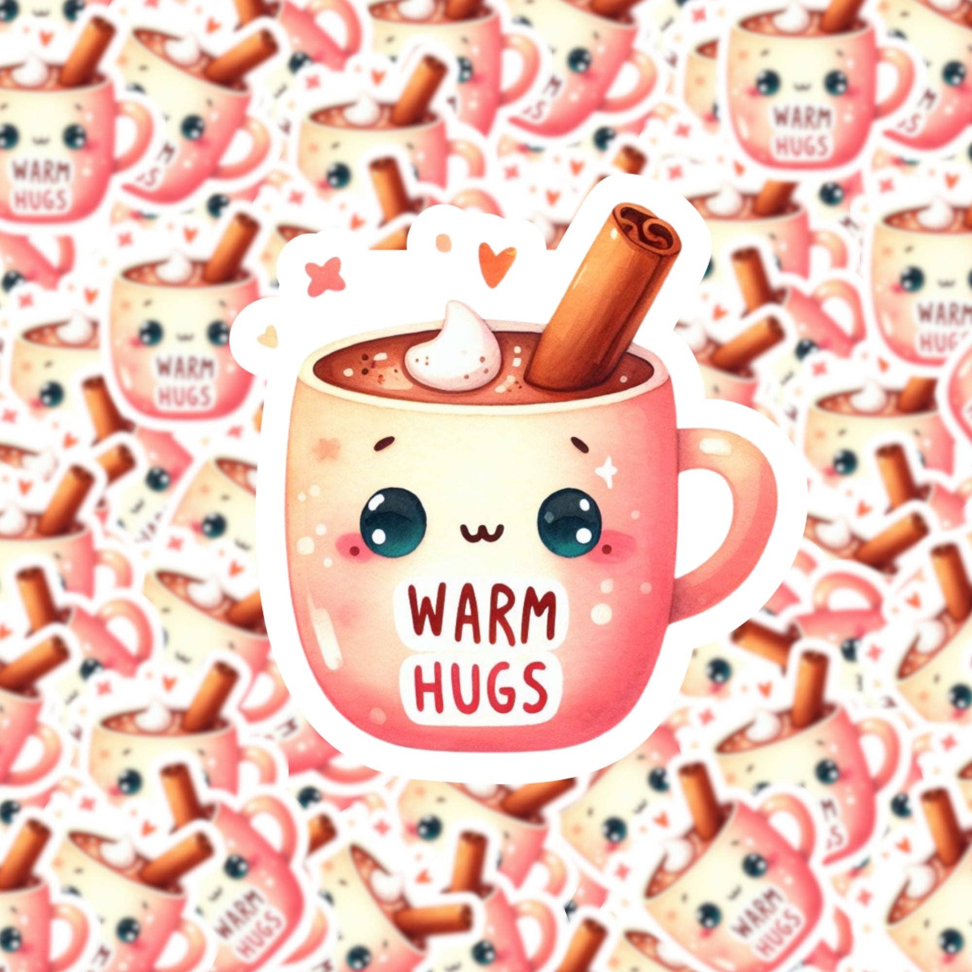 Fuzzy Loon Designs - Wholesale Sticker - Warm Hugs Hot Cocoa Mug Sticker0