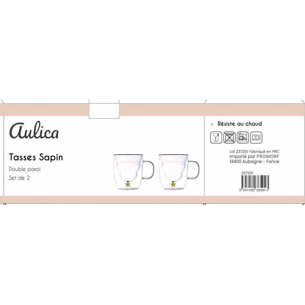 AULICA - Wholesale Coffee Mug - Double-walled star gold cups 250ml - set of 23