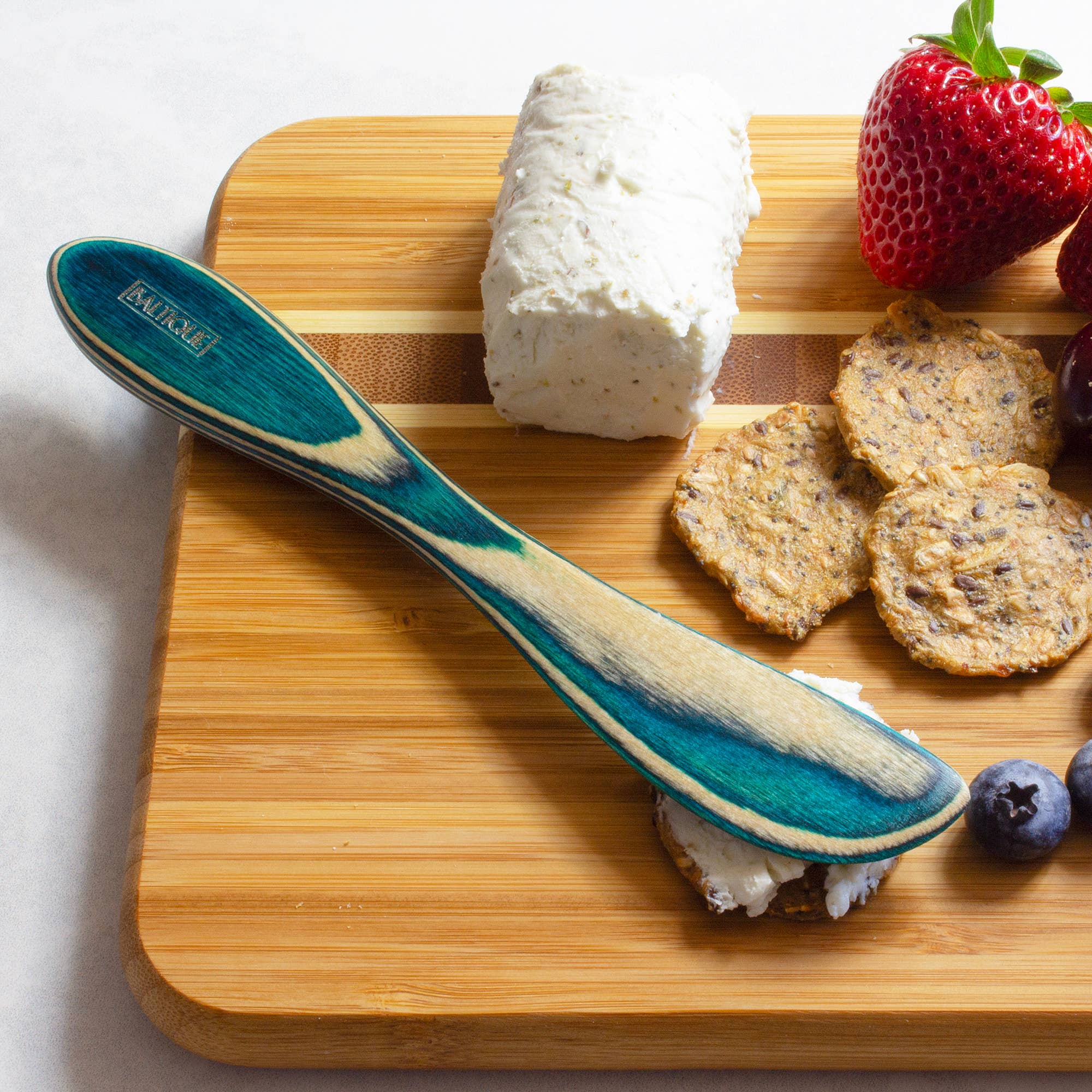 Totally Bamboo - Wholesale Cheese Spreader - Baltique® Mykonos Colorful Wooden Cheese Spreader Knife, 8"0