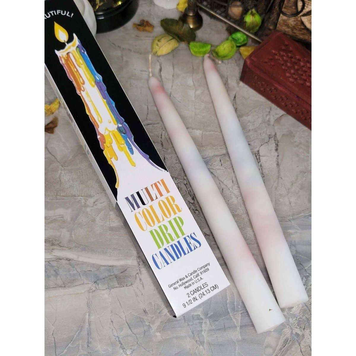 My Magic Place Shop - Wholesale Tapered Candle/Candlestick - Multi-Color Drip Taper Candles/ Color Taper Candles/ Pack of0