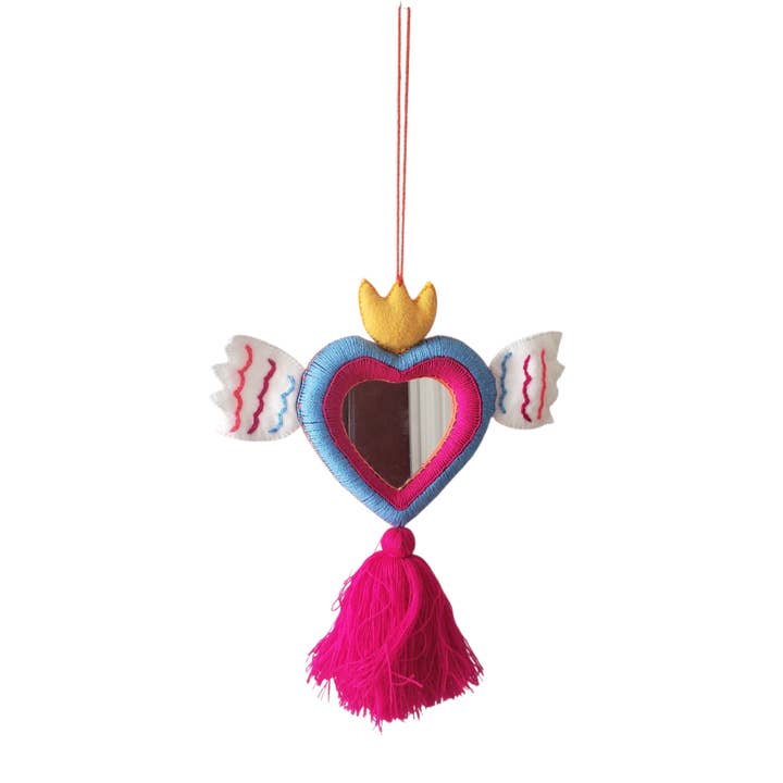 Miroir Cœur Sincère Milagros du Mexique pour la vente par The Little Pueblo