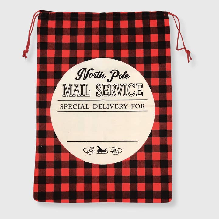 Santa Sack - Red Plaid for wholesale by ILTEX Apparel