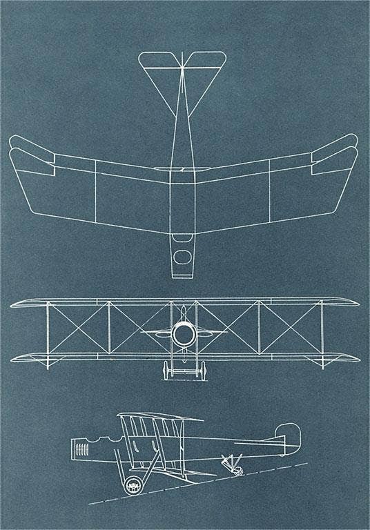 Found Image Press - Wholesale Magnet - Magnet AV-426 Blueprint for Early Biplane0