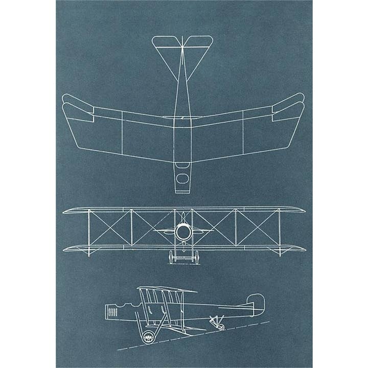 Found Image Press - Wholesale Magnet - Magnet AV-426 Blueprint for Early Biplane