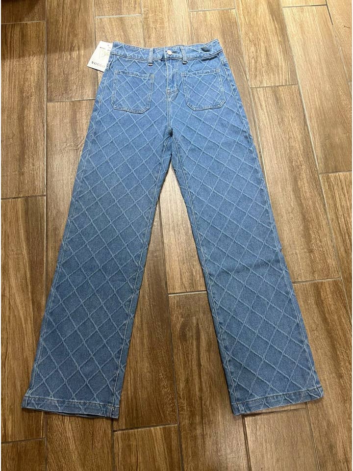 Kurt Muller - Wholesale Jeans - Women's - Textured Wide Leg Voggo Jeans