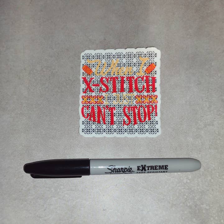Dancing Dolphin Crafts - Wholesale Sticker - Cross Stitch Sticker | When I X-Stitch I Just Can’t Stop4