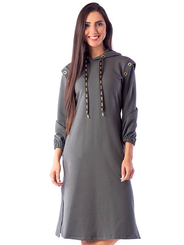 Lang kjole i italiensk fnug. for engroshandel hos ZUMBI Fashion Store