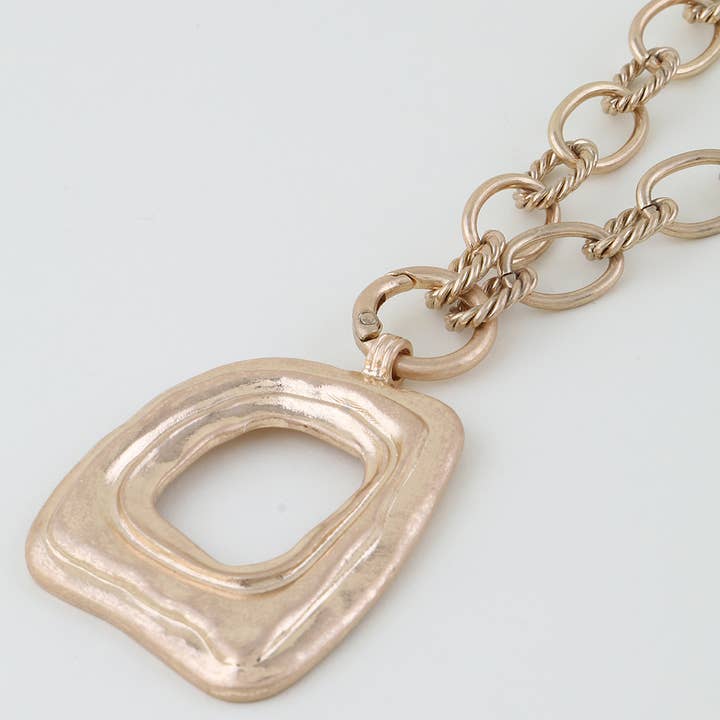 Rippled Cubic Link Chain Necklace GN4027 for wholesale by 3AM BY H&D ACCESSORIES