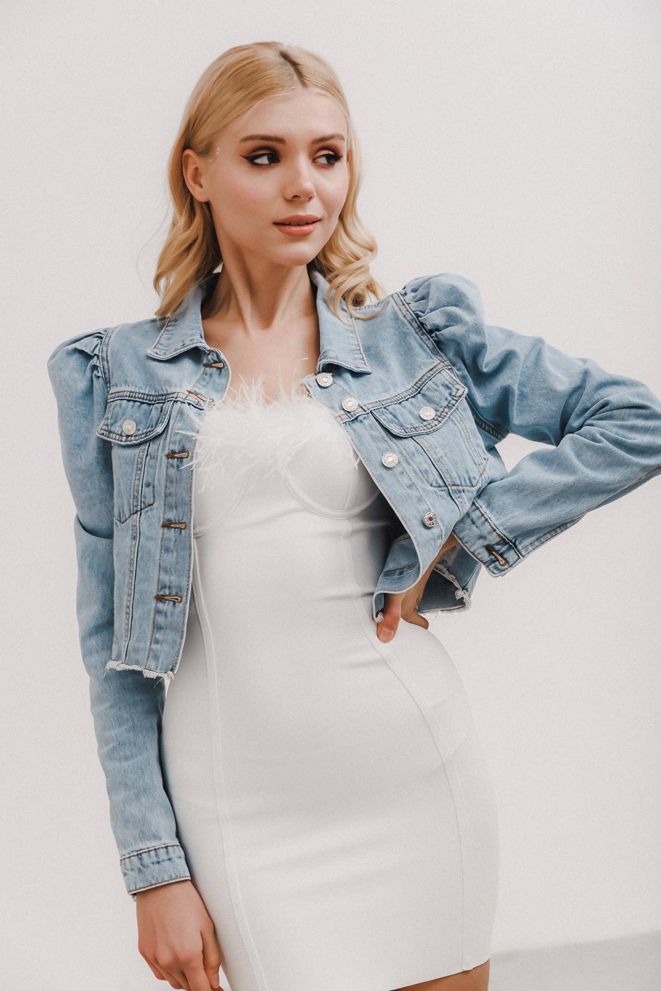 Heirloom Bridal Company - Vendita all'ingrosso Giacca di jeans - Donna - Giacca di jeans Juliet con maniche a sbuffo1