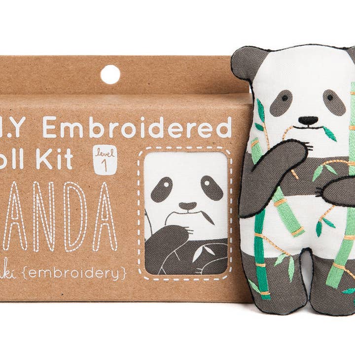 Kiriki Press - Wholesale Embroidery/Cross Stitch Supplies - Panda - Embroidery Kit