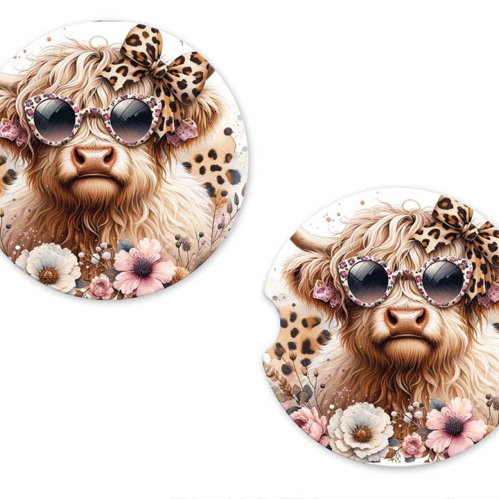 Leopard Highland Cow Bilunderlägg för wholesale av JAC Wholesale