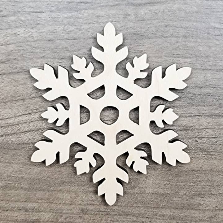 Snowflake Unfinished Wood Cutout Shape Christmas Craft Sign for wholesale by KobasicCreations