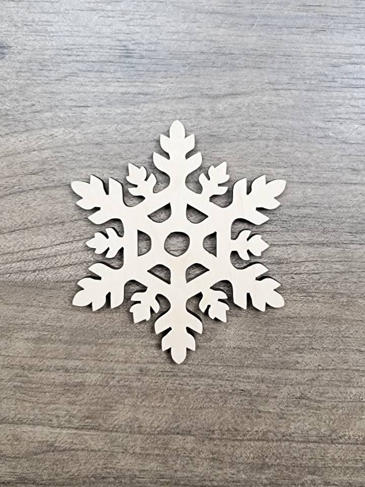 Snowflake Unfinished Wood Cutout Shape Christmas Craft Sign for wholesale by KobasicCreations