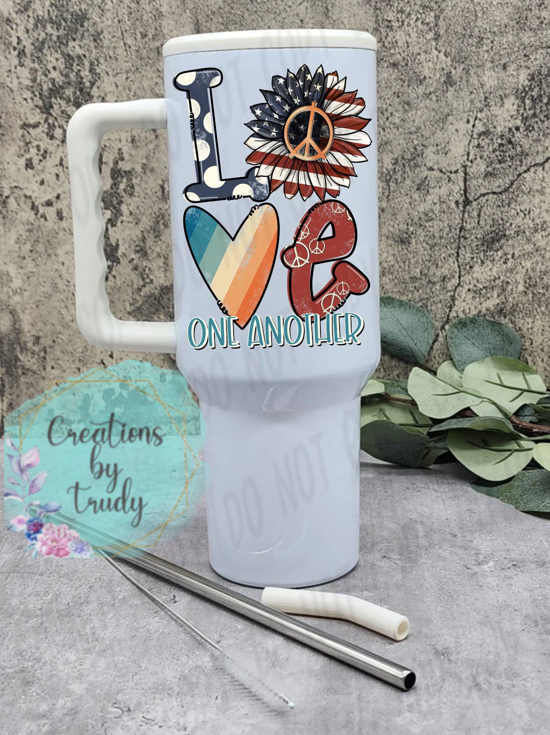 Creations by Trudy - Wholesale Insulated Mug/Tumbler - Love one another- 40oz stainless steel tumbler