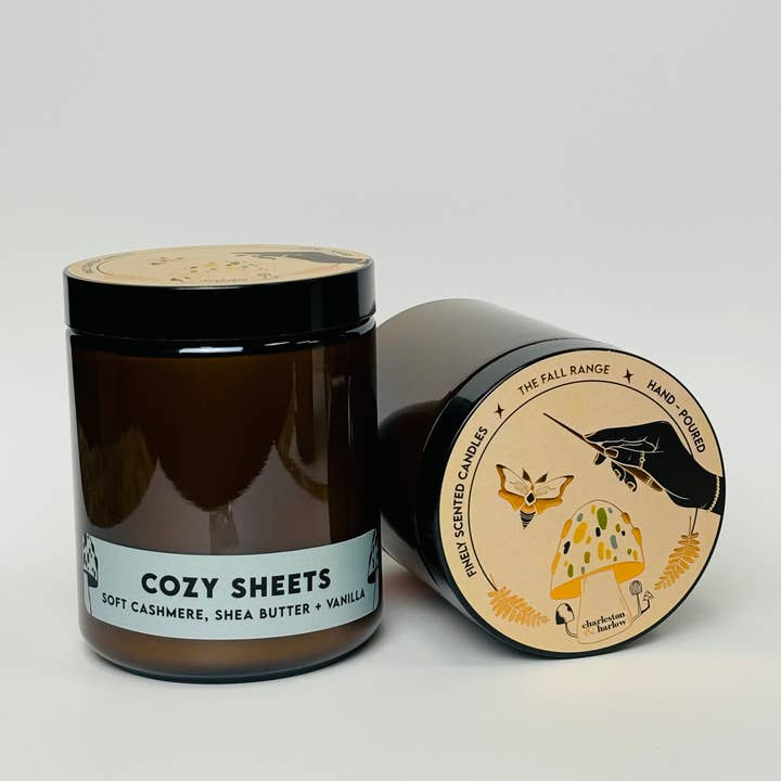 Charleston & Harlow Candle Co. - Wholesale Jar/Filled Candle - FALL Cozy Sheets -Cashmere, Shea Butter + Vanilla Soy Candle