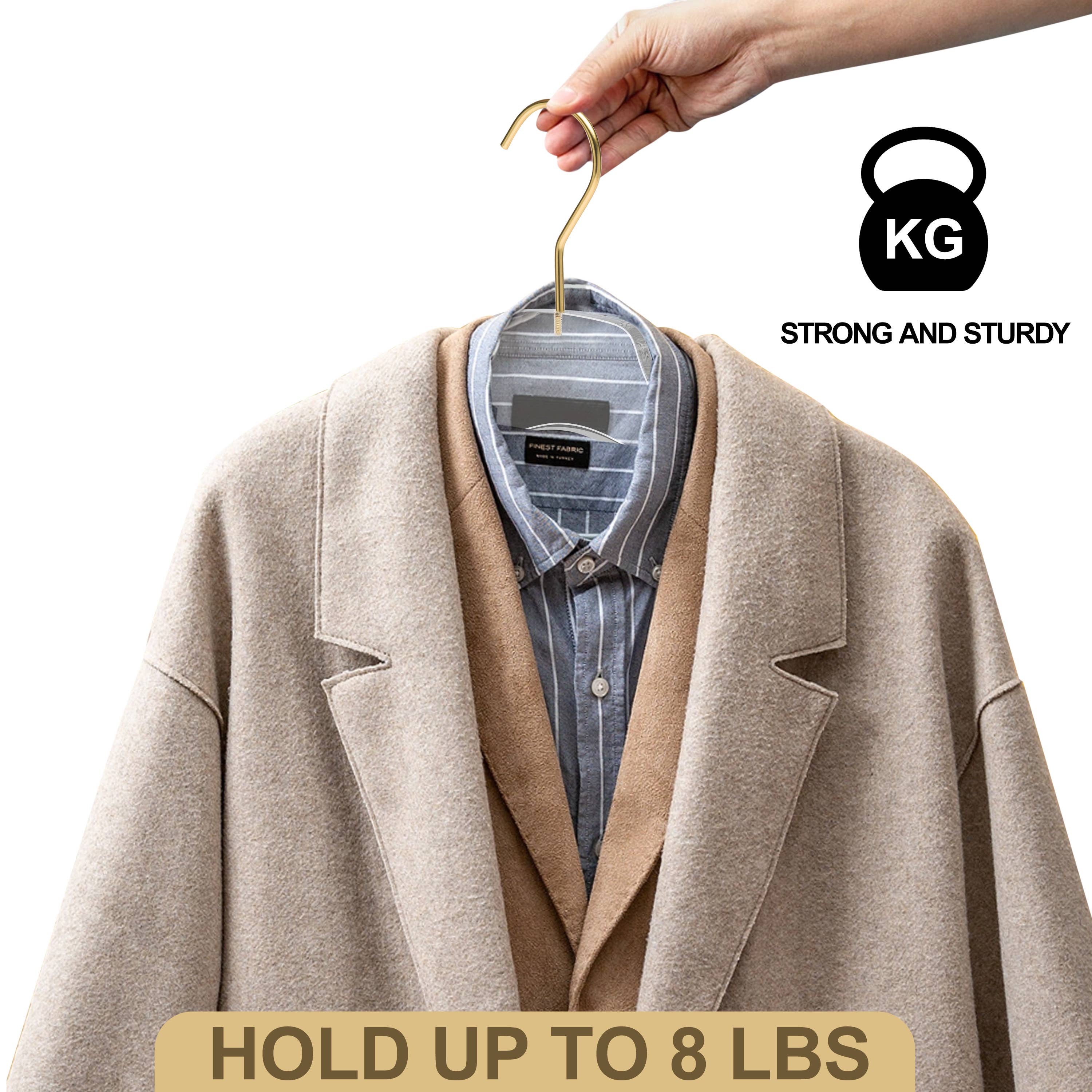 Quality Hangers - Wholesale Clothes Hangers - 8010 - 17" Acrylic Lucite Shirt Coat Suit Hanger, 903