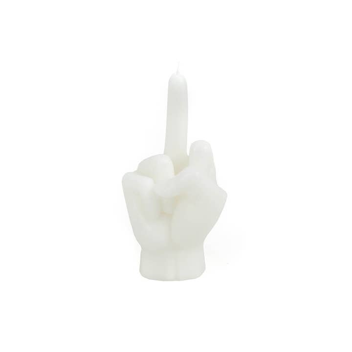 Candle -  F*ck You Finger - Wax - White - 310gram -10x9x17cm for wholesale by Housevitamin bv