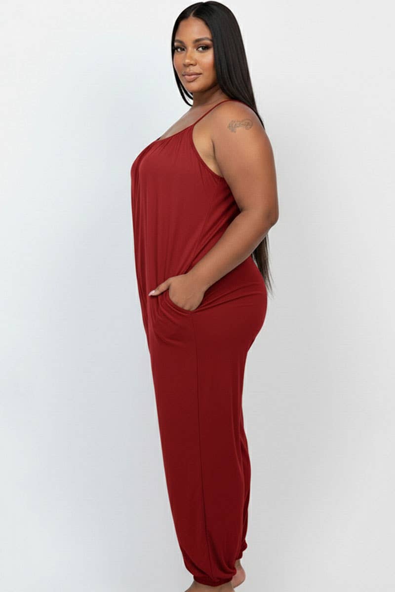 CAPELLA APPAREL - Wholesale Jumpsuit - Women's - Plus Size Sleeveless Jogger Jumpsuit20
