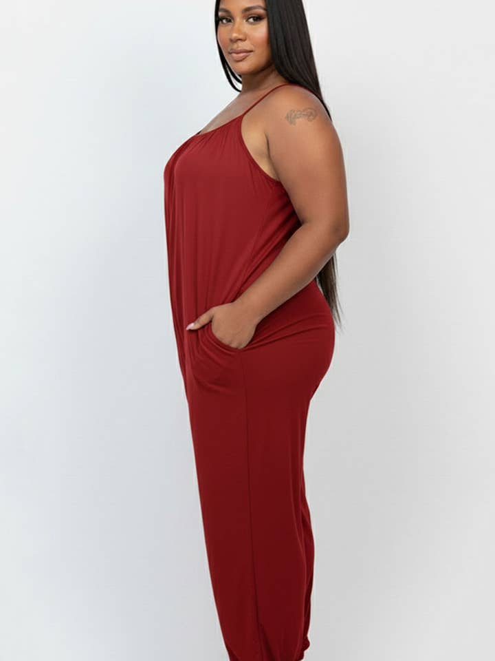 CAPELLA APPAREL - Wholesale Jumpsuit - Women's - Plus Size Sleeveless Jogger Jumpsuit20