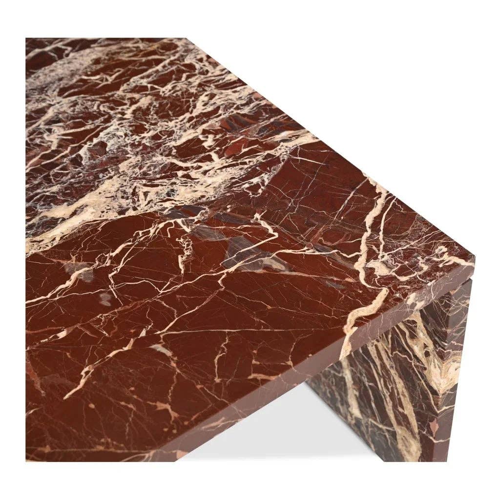 LOOMLAN - Wholesale Coffee Table - Rosa Rosso Levanto Marble Outdoor Coffee Table15