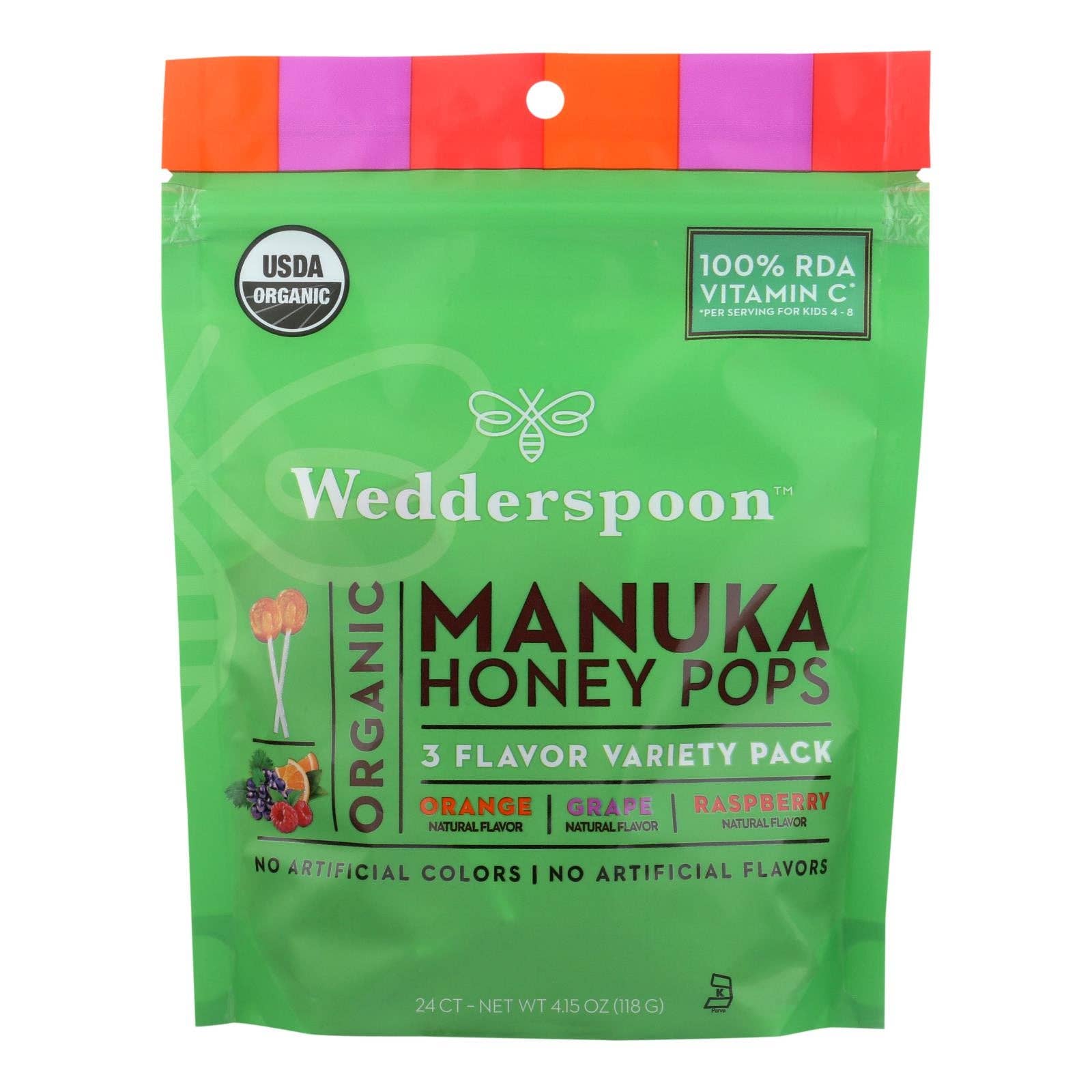 Everyday Supply Co - Wholesale Lollipop - Wedderspoon Organic Makuna Honey Pops  - Case Of 6 - 4.15 Oz0