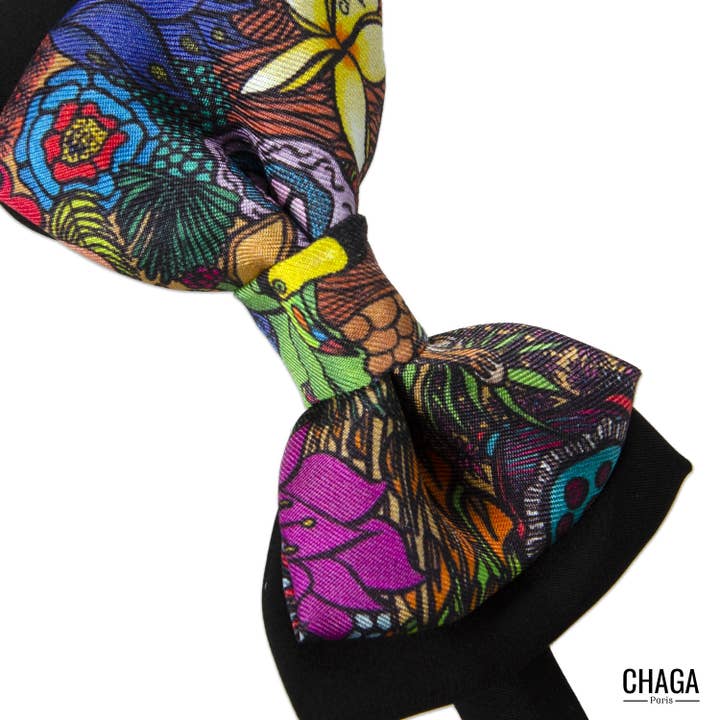 CHAGA JUNGLE BOW TIE IN SILK TWILL for wholesale by chaga paris
