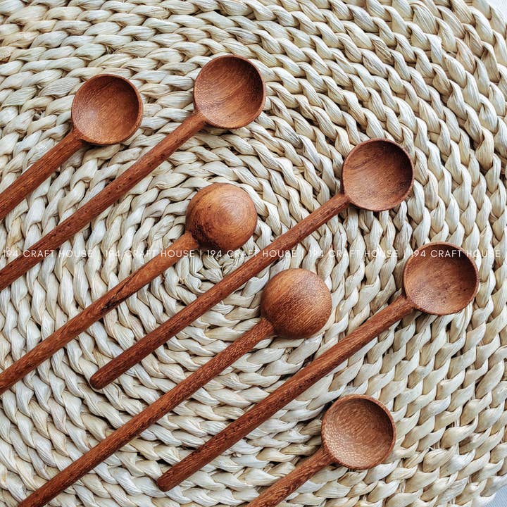 Hand-Carved Wooden Coffee/Tea Spoons - Measuring Spoons for wholesale by 194 Craft House