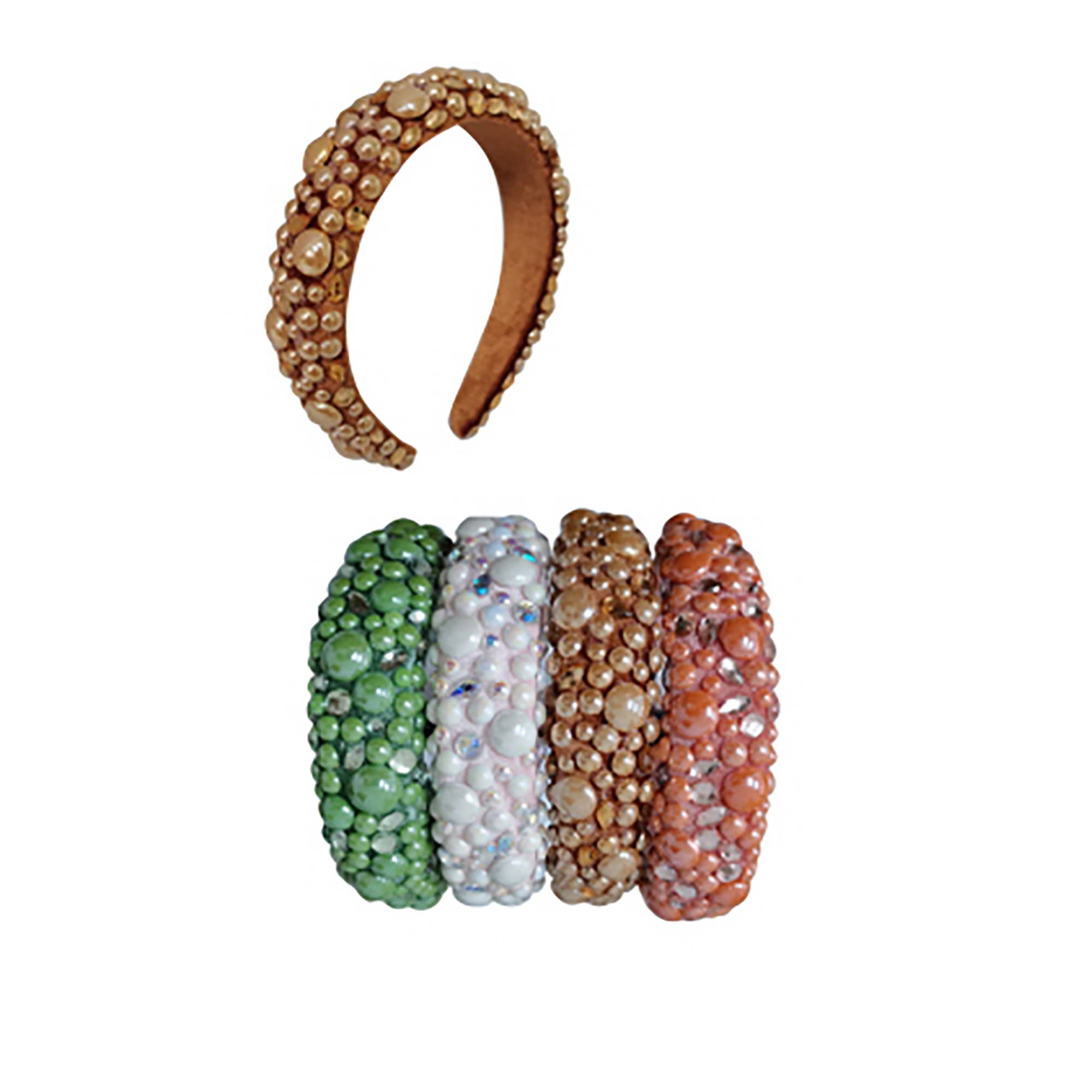 ASSORTED Multi Crystal Bead Headband HB224-39 (12PC) for wholesale on Faire3