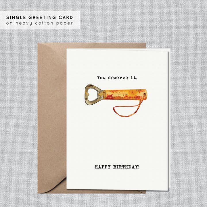 Øl fødselsdagskort til ham | Minimalistiske fødselsdagskort fyre for engroshandel hos Gina Maher | Watercolor