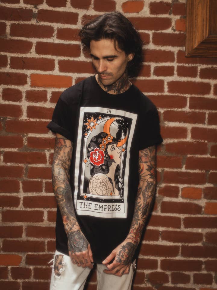 American Traditional Empress Tarot Card T-Shirt for wholesale by The Pretty Cult
