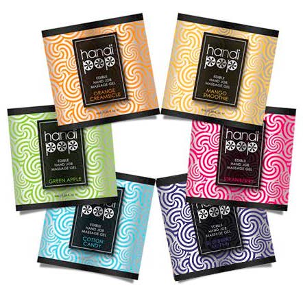 Sensuva - Wholesale Personal Lubricant - Handipop Assorted Flavored Hand Job Massage Gel 100 pc. Tub1