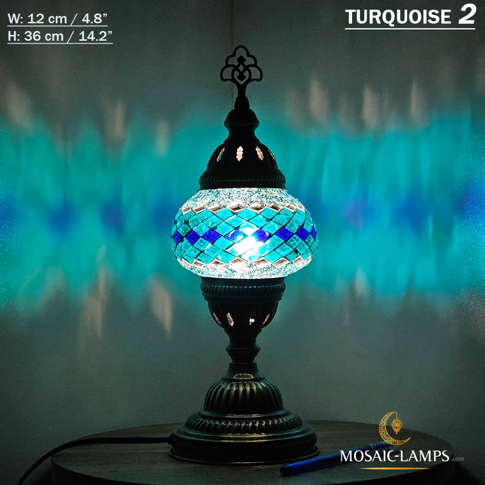 Mosaic Lamps - Vendita all'ingrosso Lampada da scrivania/d'accento - Lampada da tavolo turca a mosaico media con globo, artigianale, disponibile in 10+ colori40