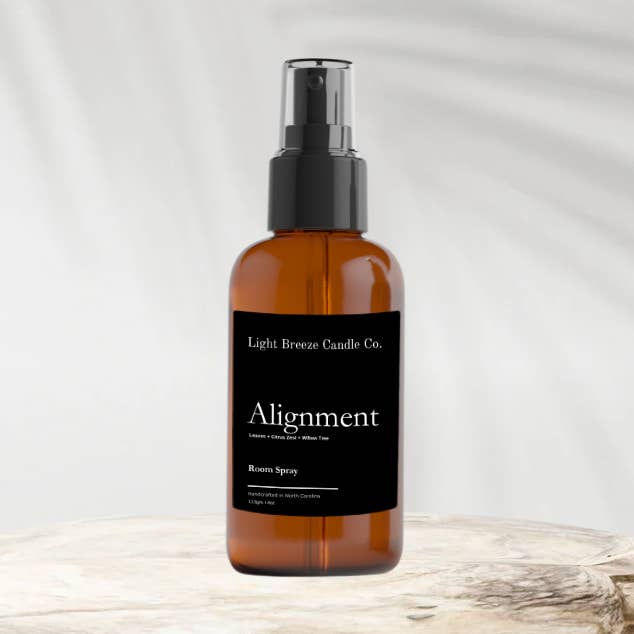 Alignment - 4oz Amber Glass Room Spray Spiritual Aroma for wholesale by Light Breeze Candle Co.