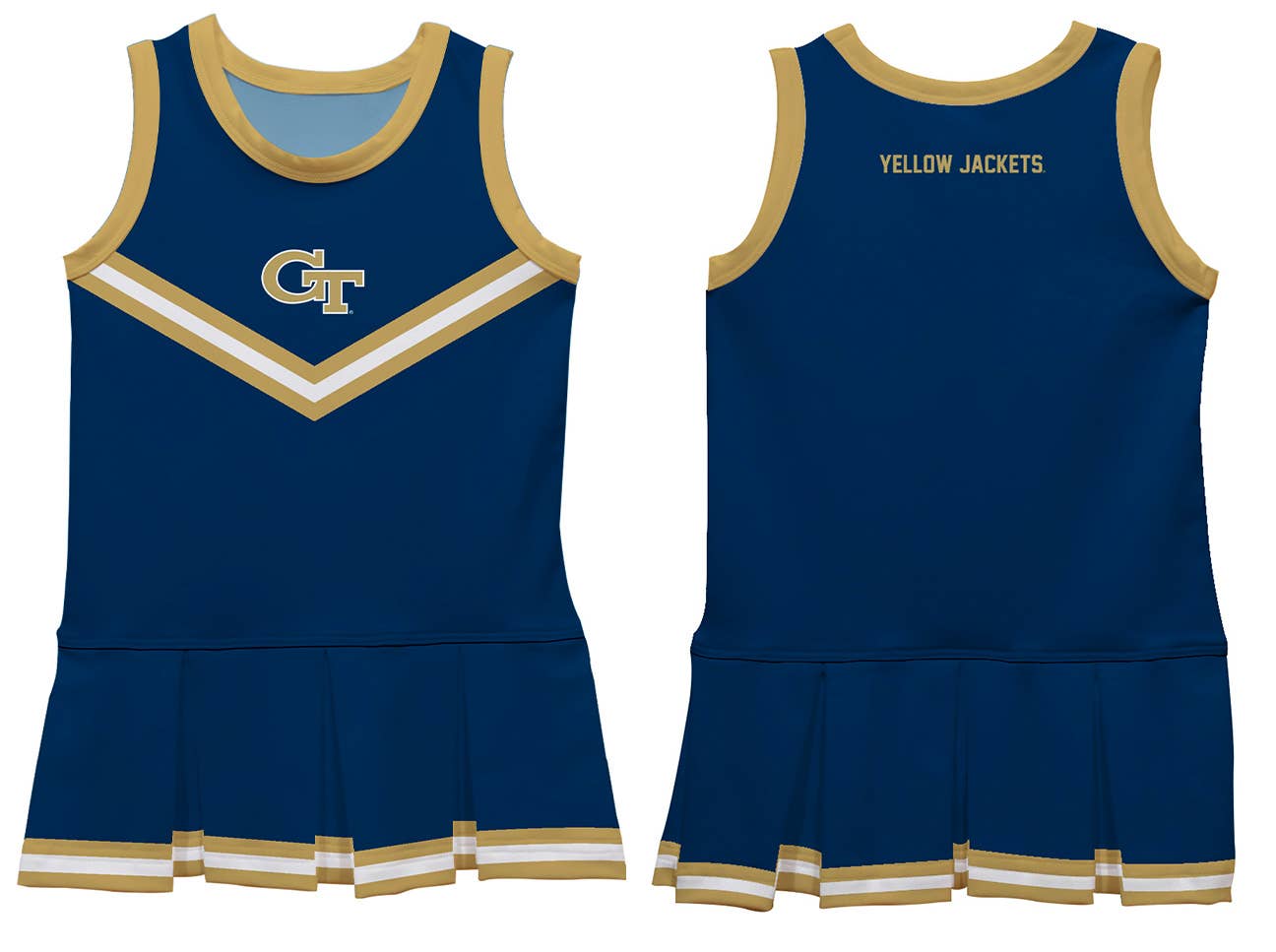 Vive La Fete - Wholesale Dress - Kids - Georgia Tech Yellow Jackets Sleeveless Cheerleader Dress2