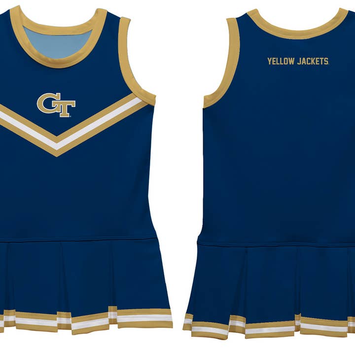 Vive La Fete - Wholesale Dress - Kids - Georgia Tech Yellow Jackets Sleeveless Cheerleader Dress2