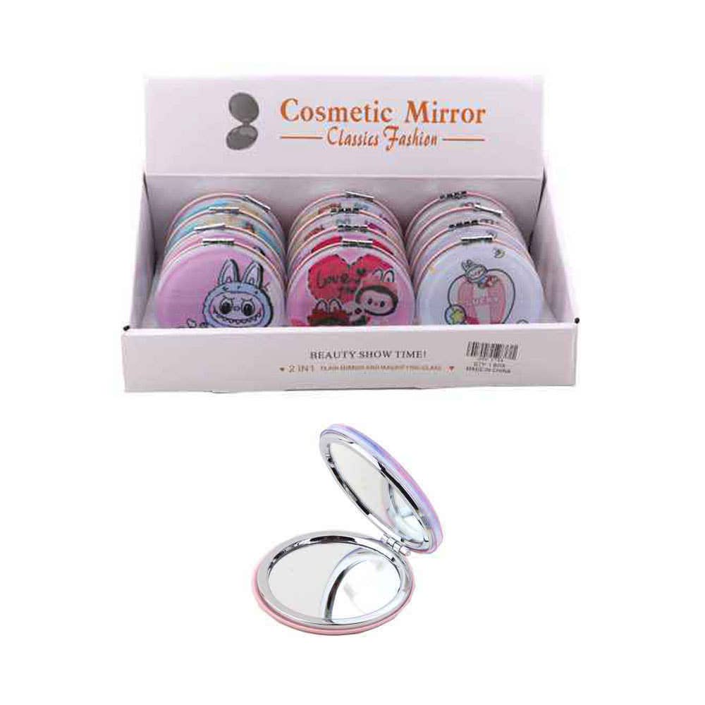 Sensibling Corp. - Vente Miroirs de poche - 12PCS - Miroirs Compacts Cosmétiques Pailletés Monstre Lapin Mignon2