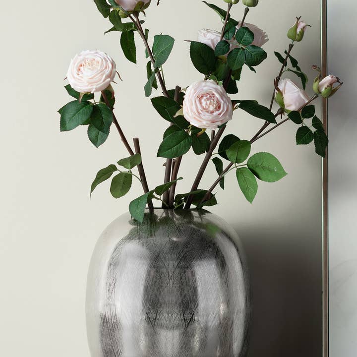 12.5 x 12.5 x 15" Aluminum Vase, Silver Streaks for wholesale by VTNG50