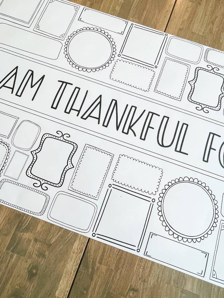 Thankful Frames Coloring Table Runner| Thanksgiving and other Purchase Wholesale pinch. Free Returns & Net 60 Terms on Faire trending on Faire.