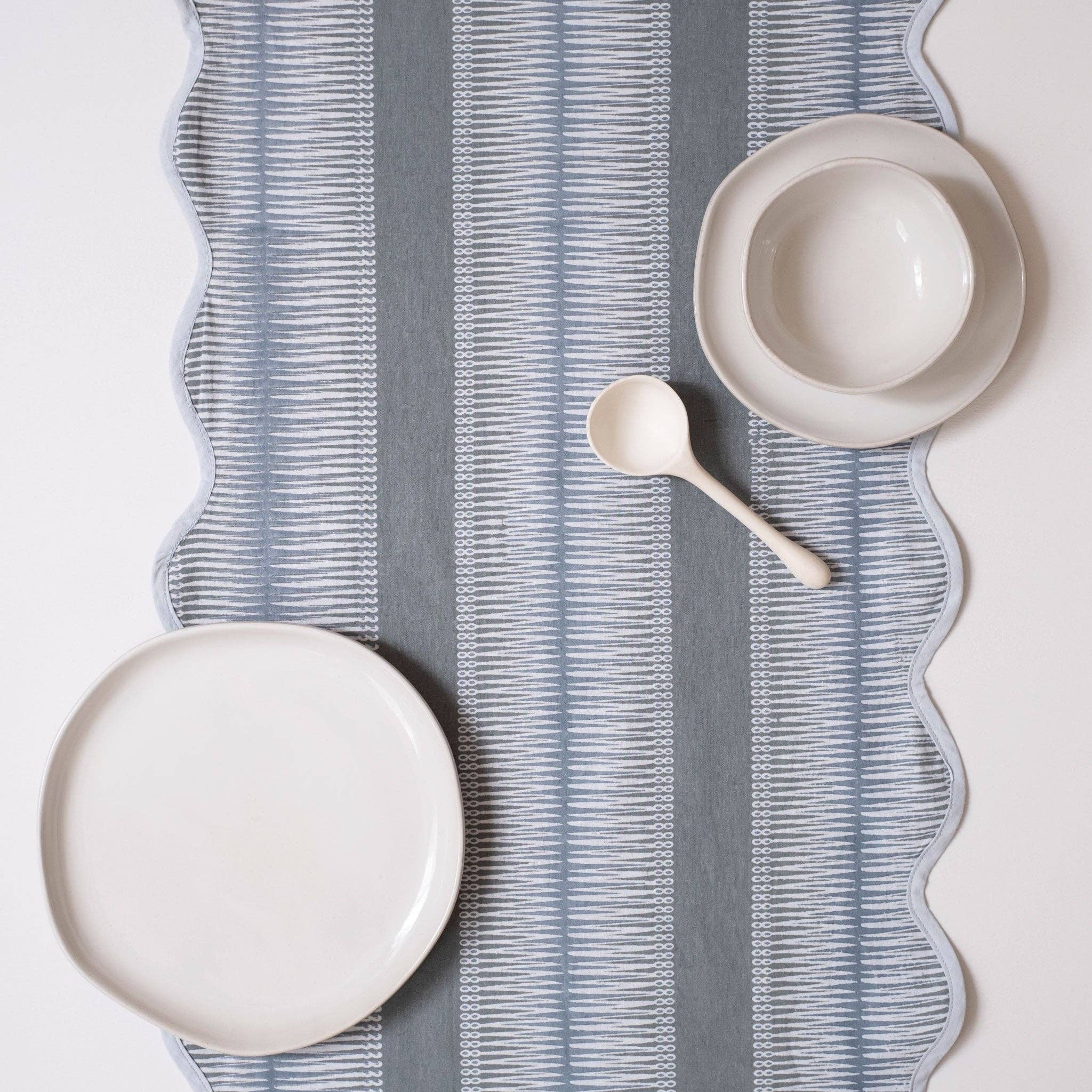 Graymarket Design - Wholesale Table Runner - Marta Sage Block Printed Table Runner0