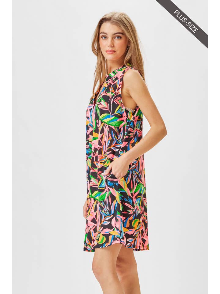 Black PLUS SIZE Tank Dress Features A Line Bodice for wholesale on Faire