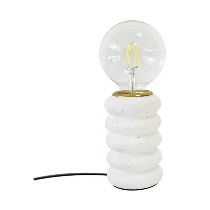 Candeeiro base textura suave branca D8 H13cm por atacado de Opjet Paris