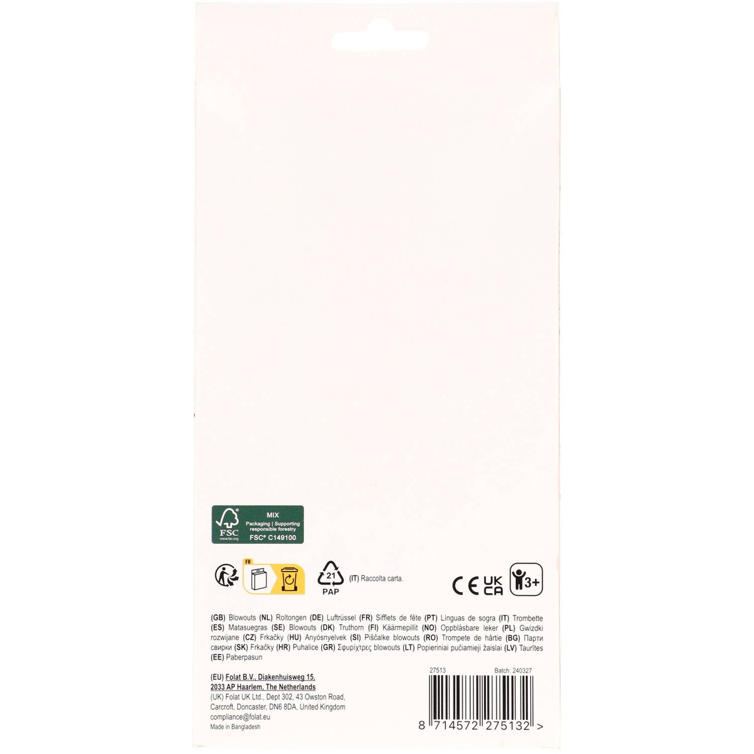 Folat BV - Wholesale Decal - Party Decorations - Blowouts - Happy Horse - 6 pieces4