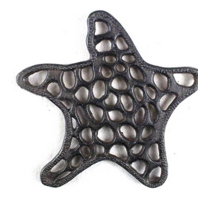 Cast Iron Starfish Trivet 7" for wholesale by Hampton Nautical