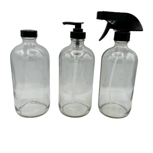 Re:Plenish Zero Waste - Wholesale Spray Bottle - 16 oz Clear Glass Bottle Spray or Pump