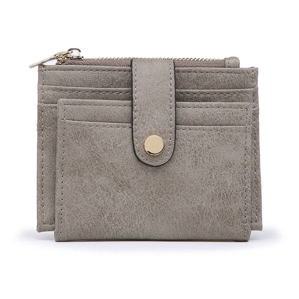 MiMi Wholesale - Wholesale Wallet - Women's - WL1904 Mini Snap Button Wallet & Cardholder w/ Zipper Pocket0