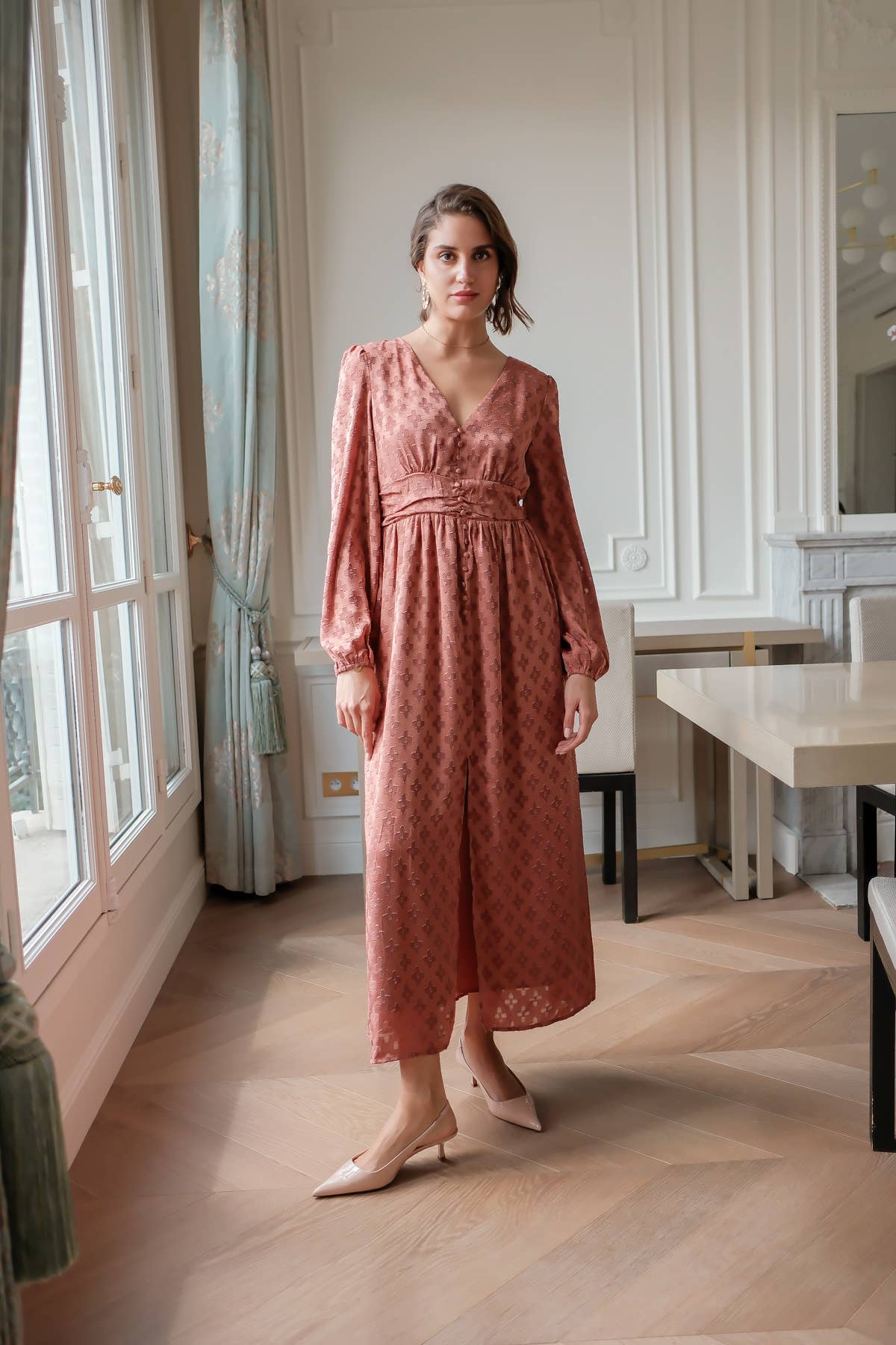 LOVIE & CO - Wholesale Dress - Women's - Long dress with floral patterns4