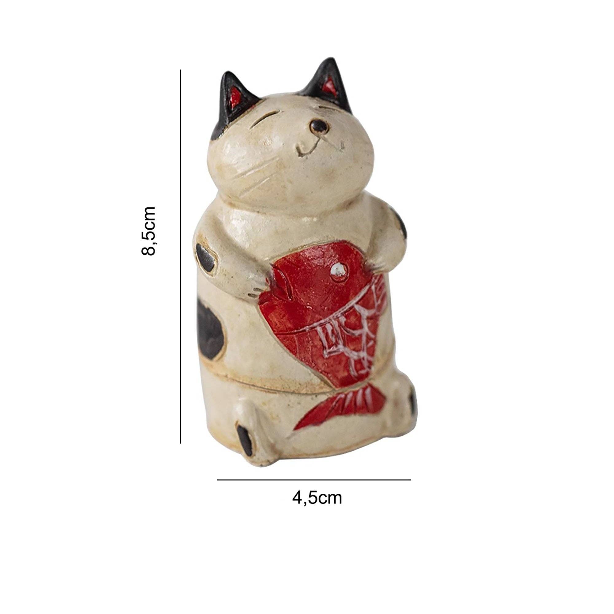 MinoCraft - Vente Porte-encens - Porte Encens en céramique rustique Maneki-neko et carpe Koi0